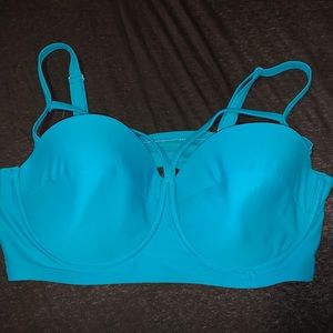 Plus size turquoise strapy bikini top